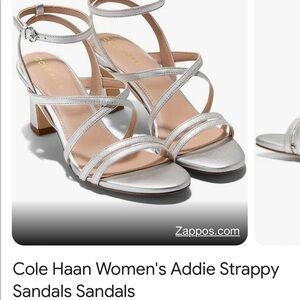 Cole Haan silver strappy sandals size 9. NWT